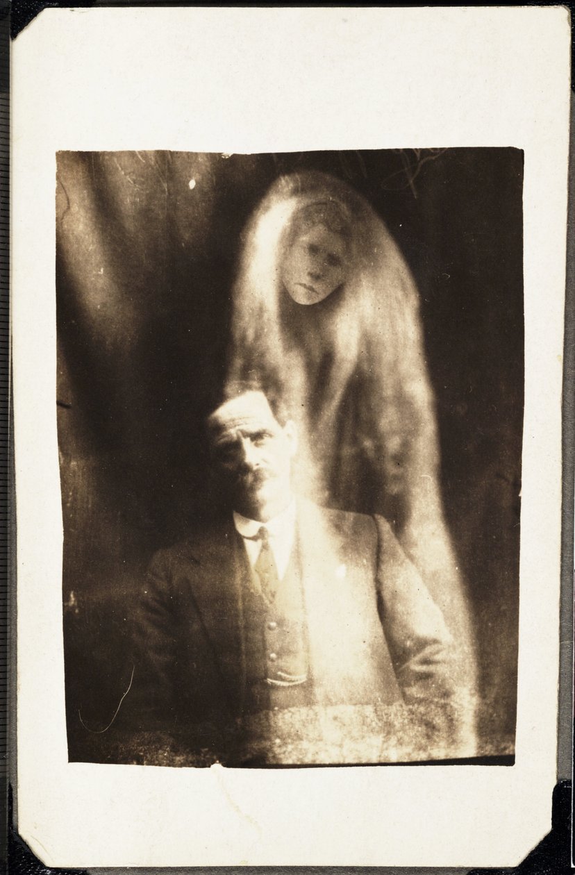 Paranormal Phenomenon: Portrait of a Man and the Spirit of His Wife Appearing Behind Him by Frederick (attr. to) Barnard