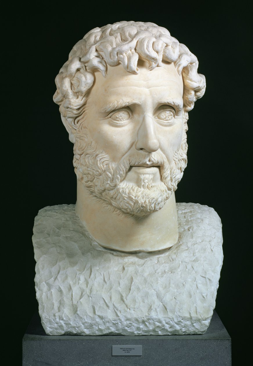 Portrait bust of Emperor Antoninus Pius from the Baths of Caracalla, Rome, c.140 by Hippolyte Lalaise Devéria
