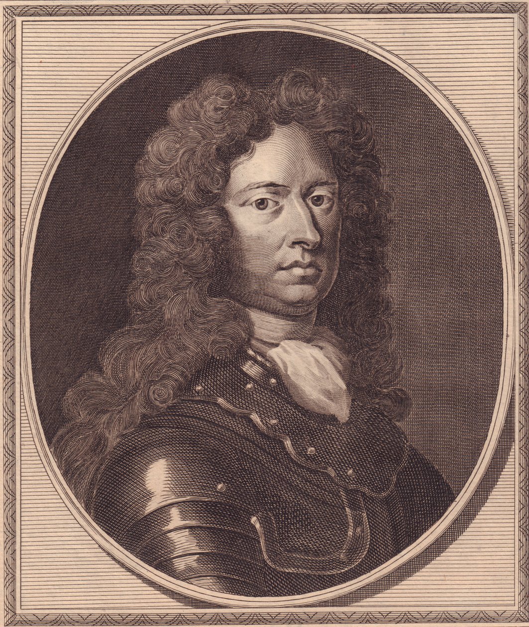 Portrait of English soldier Thomas Tollemache, copper engraving by John Goldar from painting by G Kneller by William Walcutt