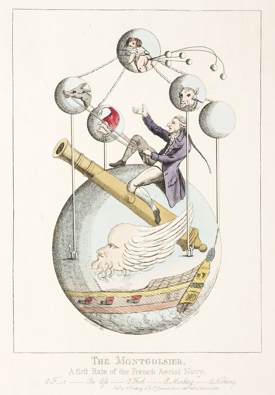 The Montgolfier - A First Rate of the French Aerial Navy by Frederick (attr. to) Barnard