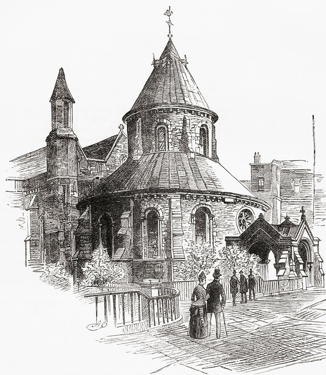 The Temple Church, London, England, seen here in the 19th century. by . .