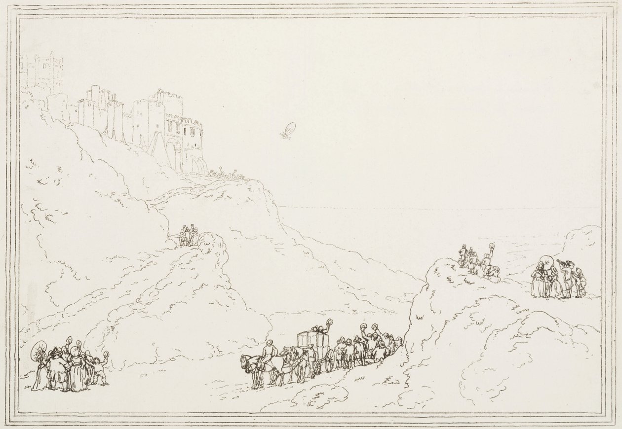 The First Channel Crossing by Balloon, 7 January 1785 by Frederick (attr. to) Barnard