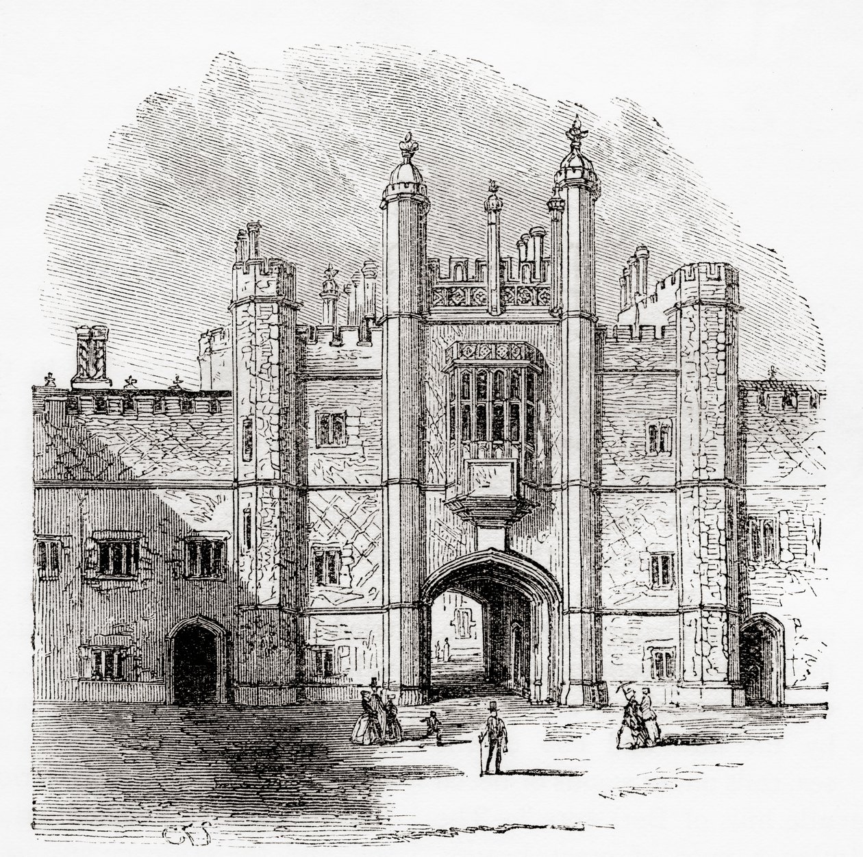 The gateway to Eton College, Eton, Berkshire, England, seen here in the 19th century. by . .