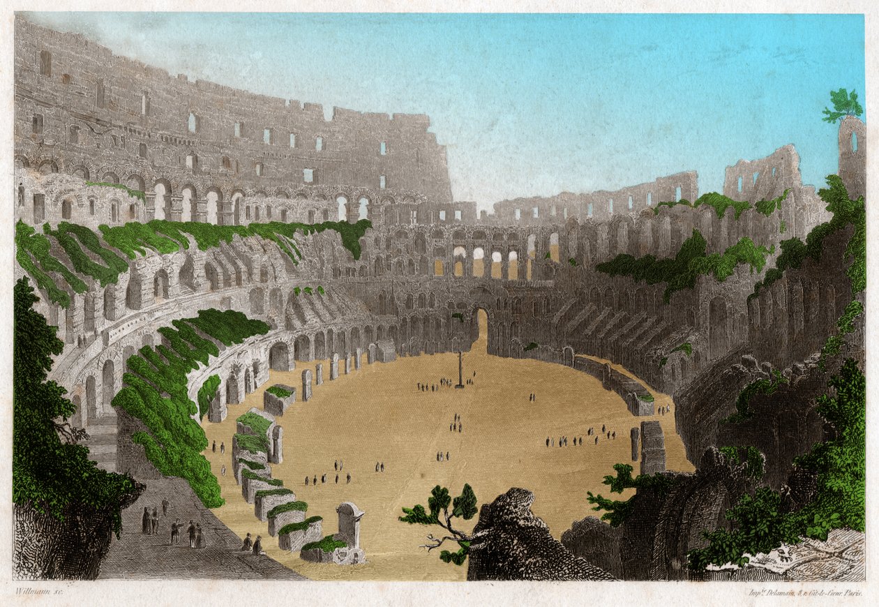 The Ruins of the Colosseum in Rome by . .