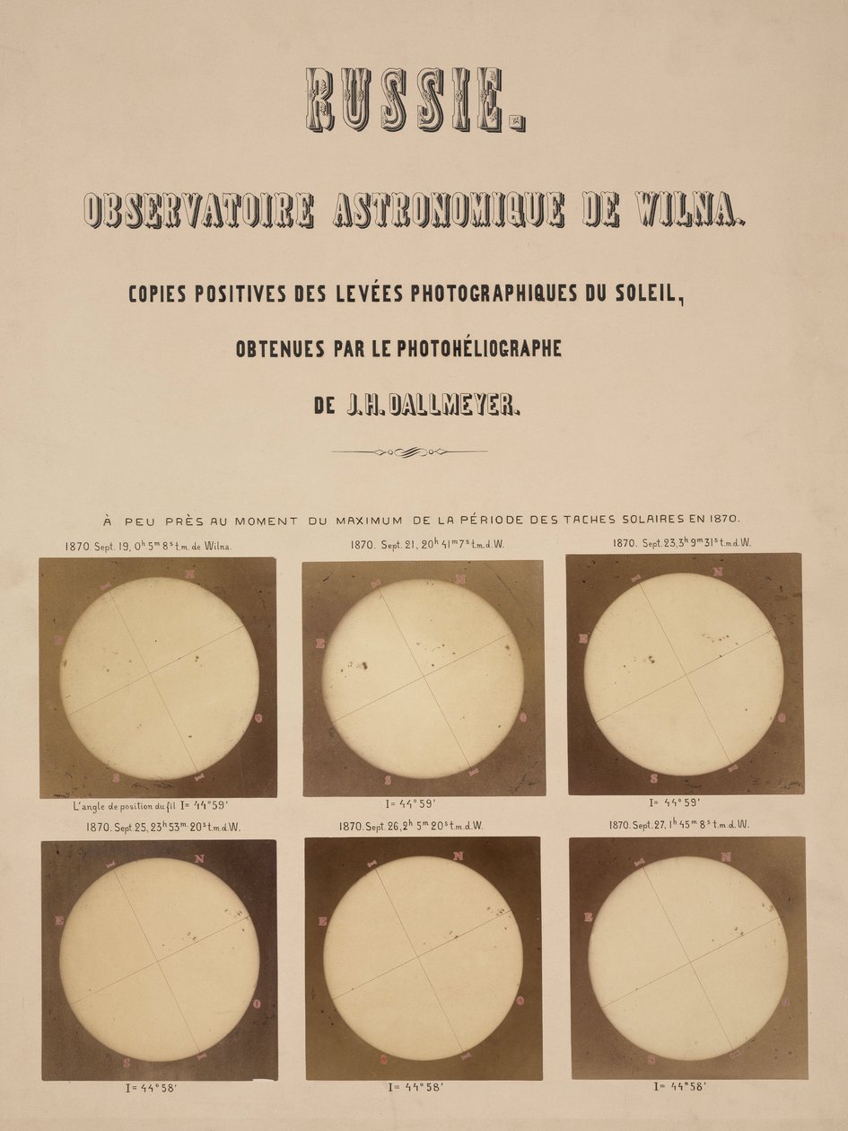 The Sun, Photographed with a Dallmeyer Heliograph, Vilnius, Lithuania by Frederick (attr. to) Barnard