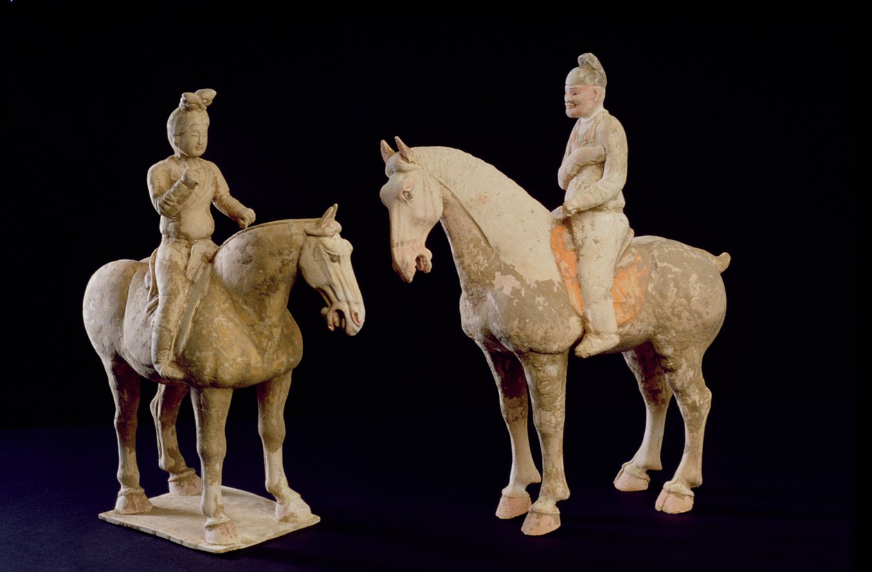 Two Riders, Chinese, Tang dynasty (618-906) by Hippolyte Lalaise Devéria