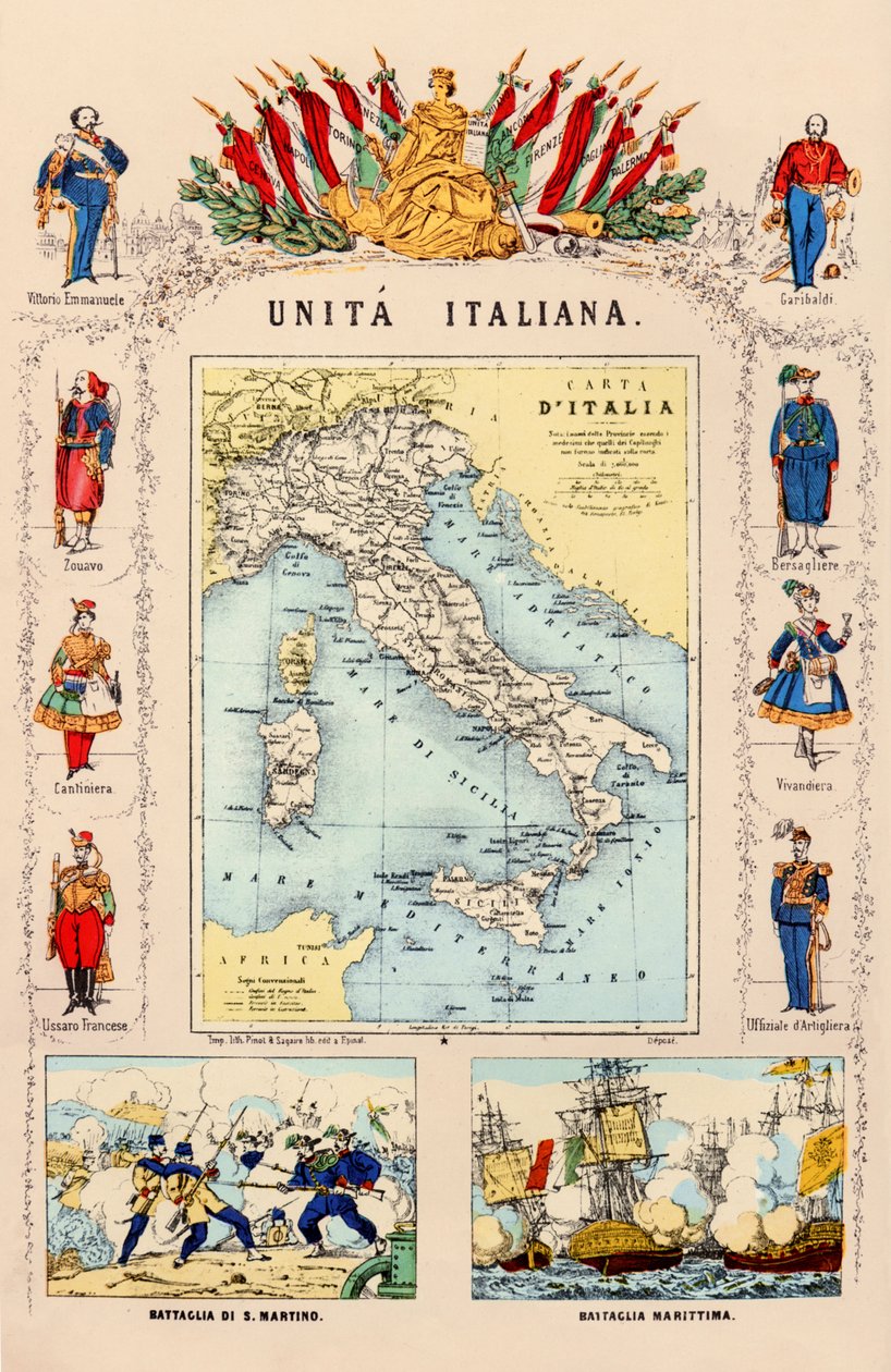 United Allegory Italy 1860 by . .