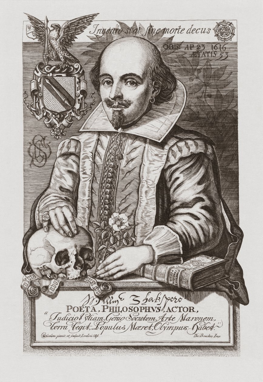 William Shakespeare. Portrait by . .
