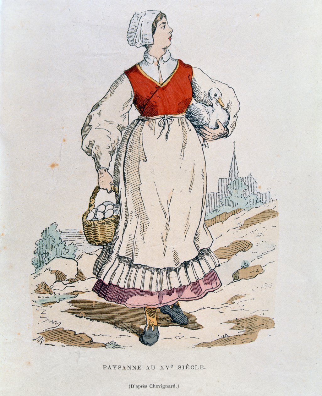 French peasant of the 16th century, illustration from 