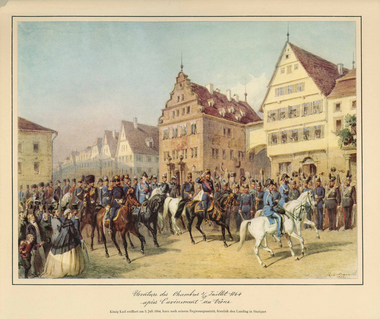 Solemn Opening of the Parliament by King Karl of Württemberg - Shortly After His Accession - on July 5, 1864 by after Louis Braun