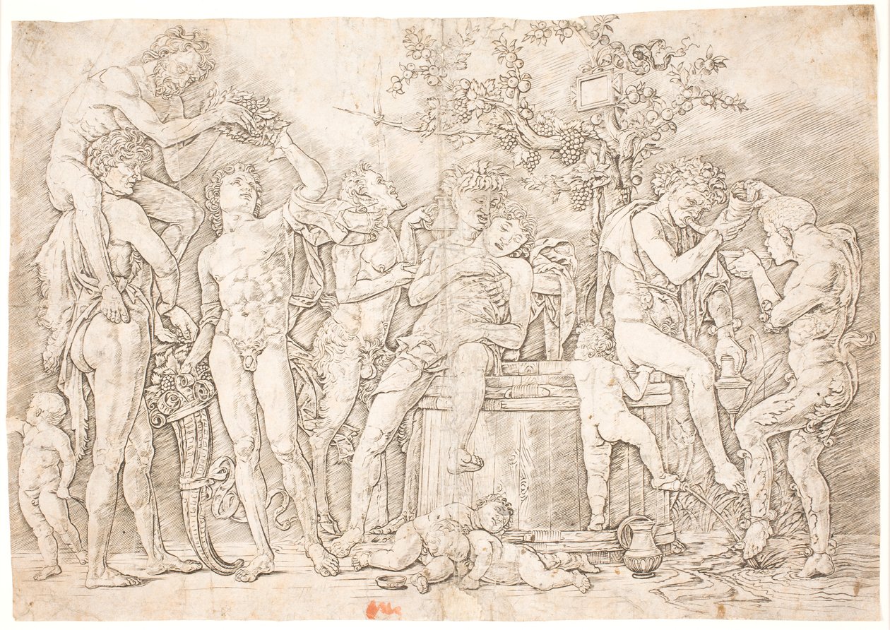 Bacchanal by the Wine Barrel by after Andrea Mantegna