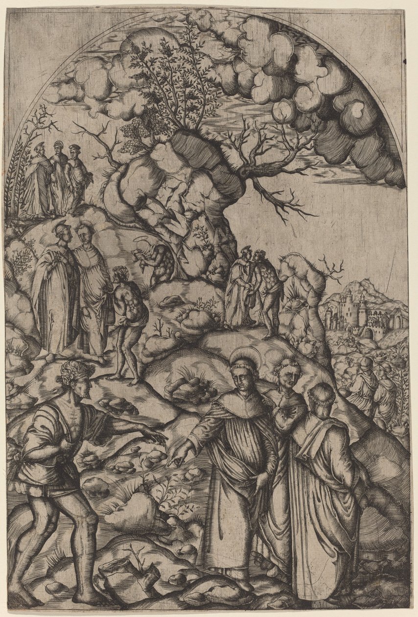 Saint Filippo Benizzi Healing a Beggar by after Andrea del Sarto