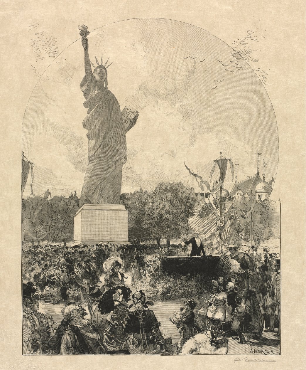 Liberty Enlightening the World, Offered to the City of Paris by the Americans by after Auguste Louis Lepère