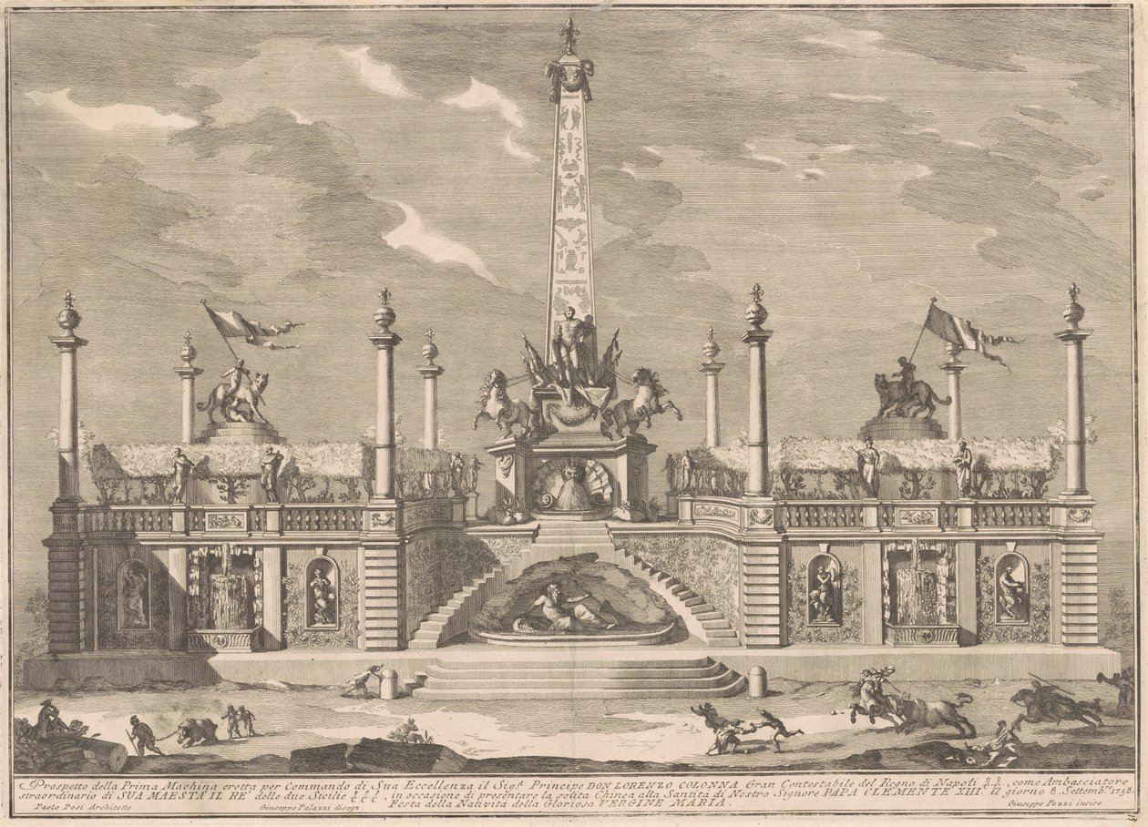 The Prima Macchina for the Chinea of 1758: A "Deliziosa" with Hanging Gardens by after Giuseppe Palazzi Giuseppe Pozzi after Paolo Posi