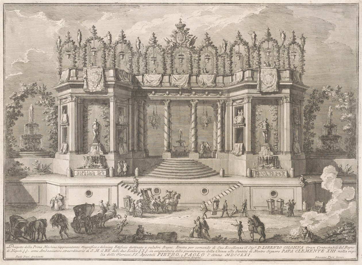 The Prima Macchina for the Chinea of 1761: The Salubrious Baths by after Giuseppe Palazzi Giuseppe Vasi after Paolo Posi