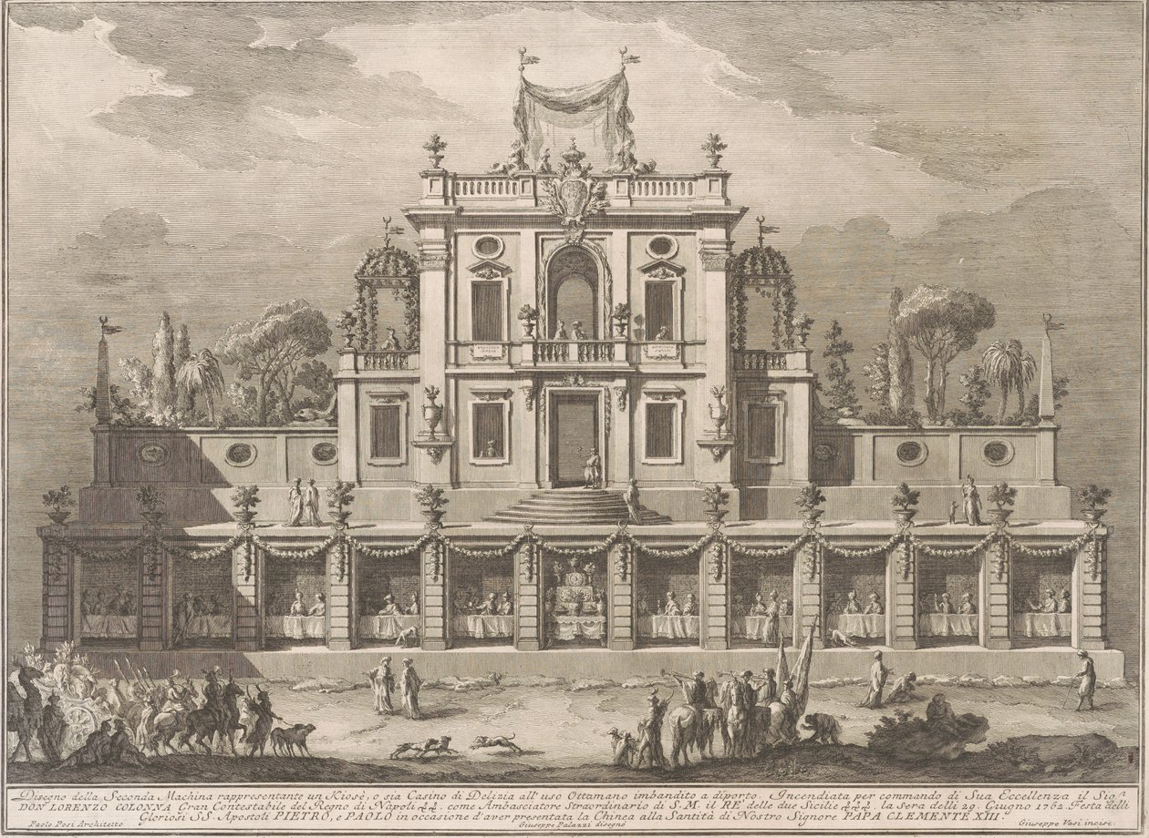 The Seconda Macchina for the Chinea of 1762: A Kiosk, or Pleasure-House in Ottoman Style by after Giuseppe Palazzi Giuseppe Vasi after Paolo Posi