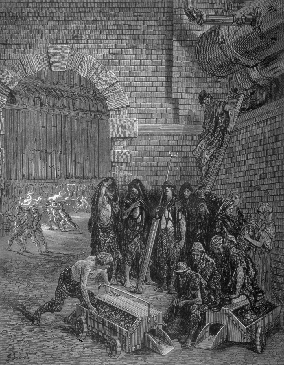 Lambeth Gasworks, from London, a Pilgrimage, written by William Blanchard Jerrold, pub. 1872 by Gustave after Dore