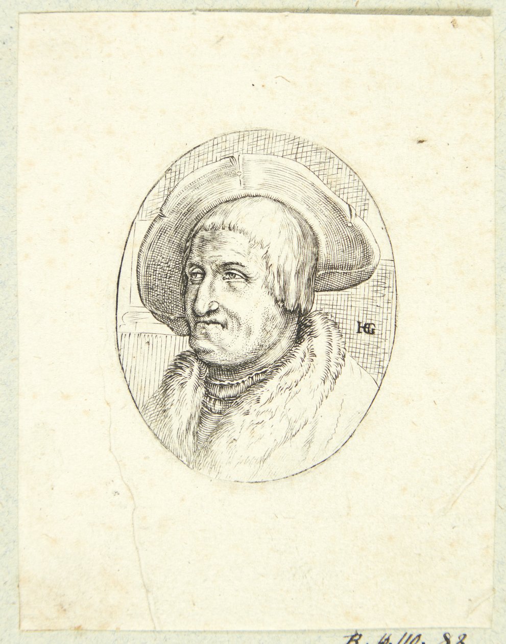 Fantasy Portrait of an Old Man with Hat by after Hendrick Goltzius