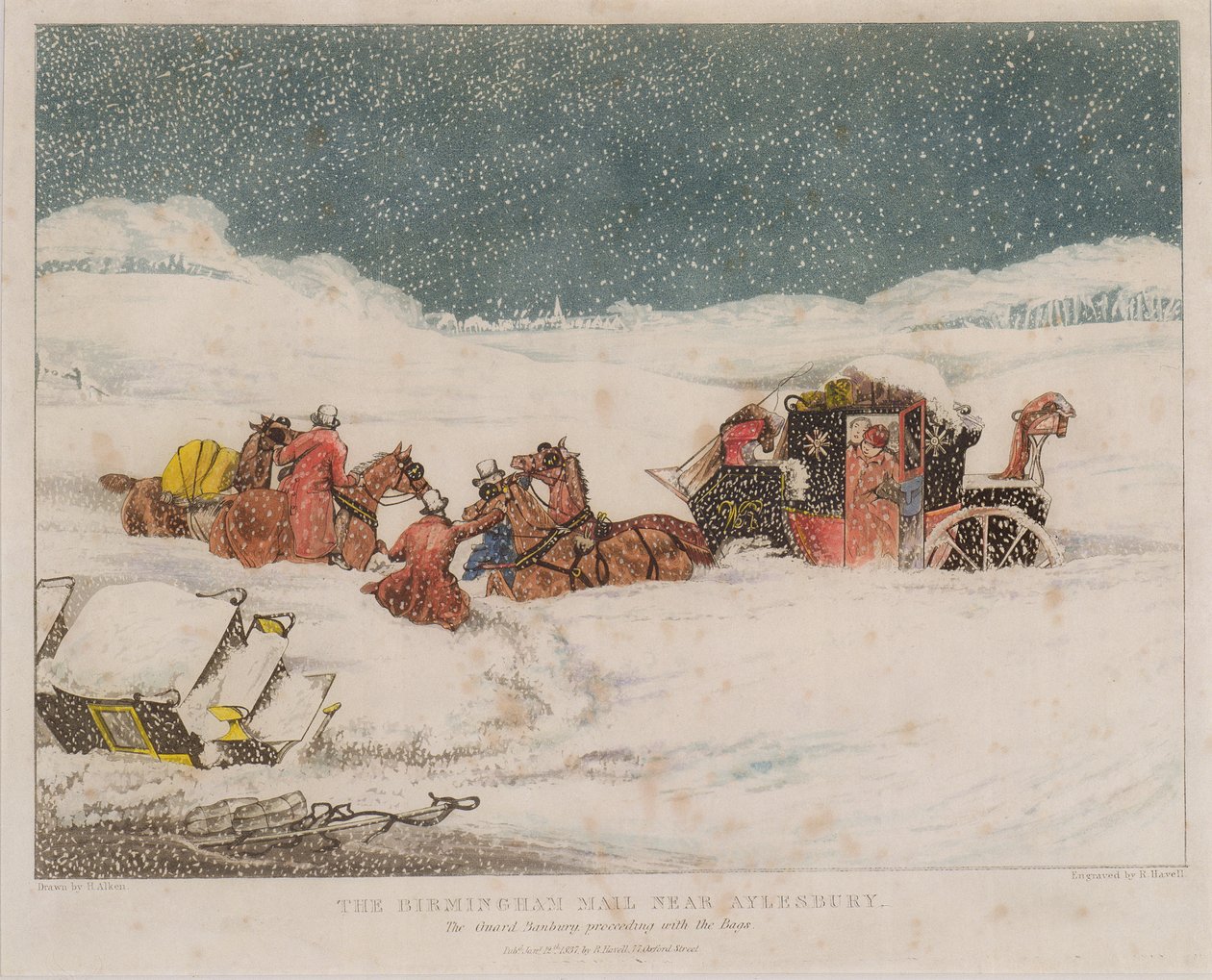 The Birmingham Mail Near Aylesbury, Engraved by Robert Havell by after Henry Thomas Alken