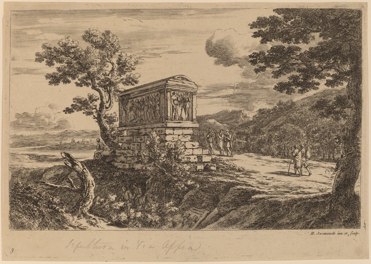 The Antique Sarcophagus by after Herman van Swanevelt