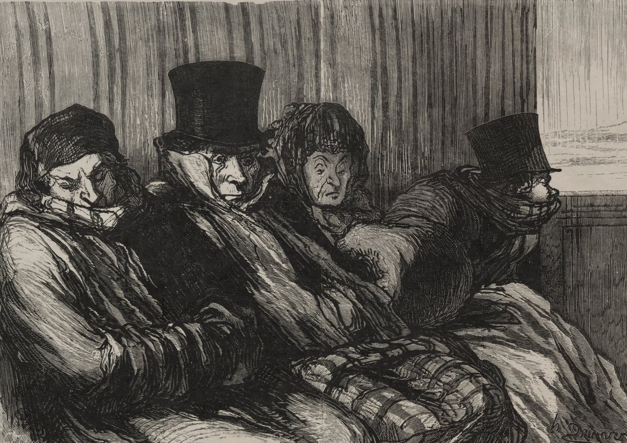 The Railways: Pleasure Train: Ten Degrees of Boredom and Bad Mood by after Honoré Daumier