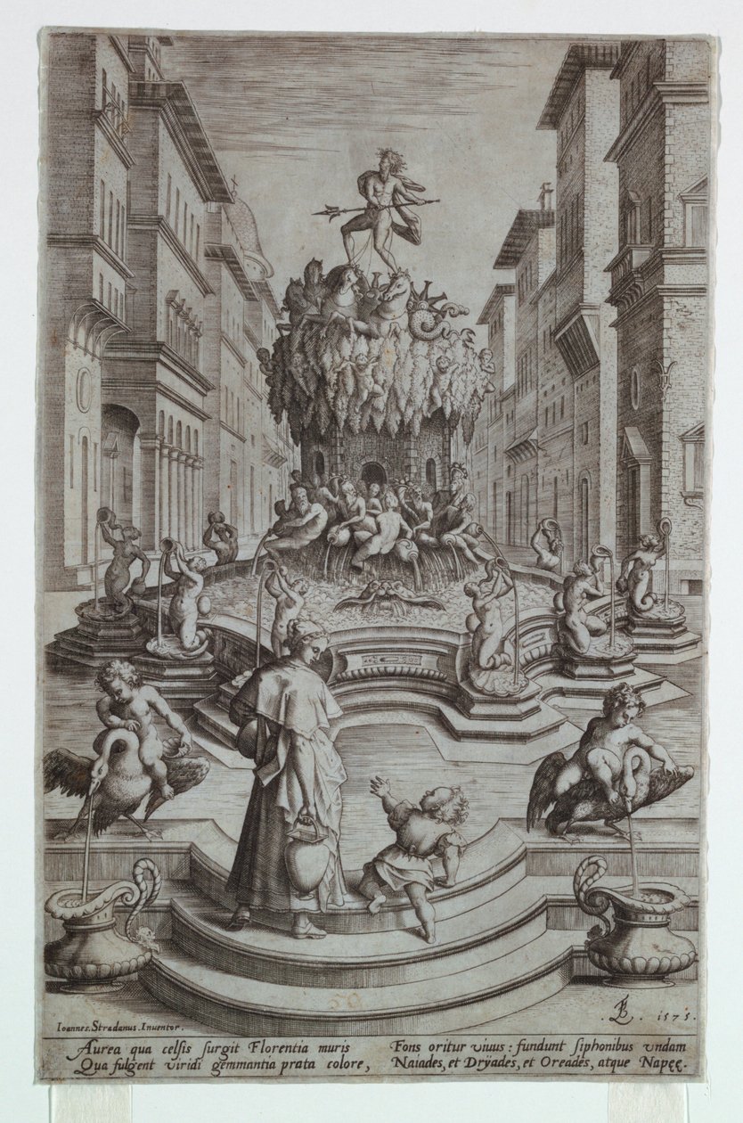 Fountain of Neptune, Florence by after Jan van der Straet, called Stradanus