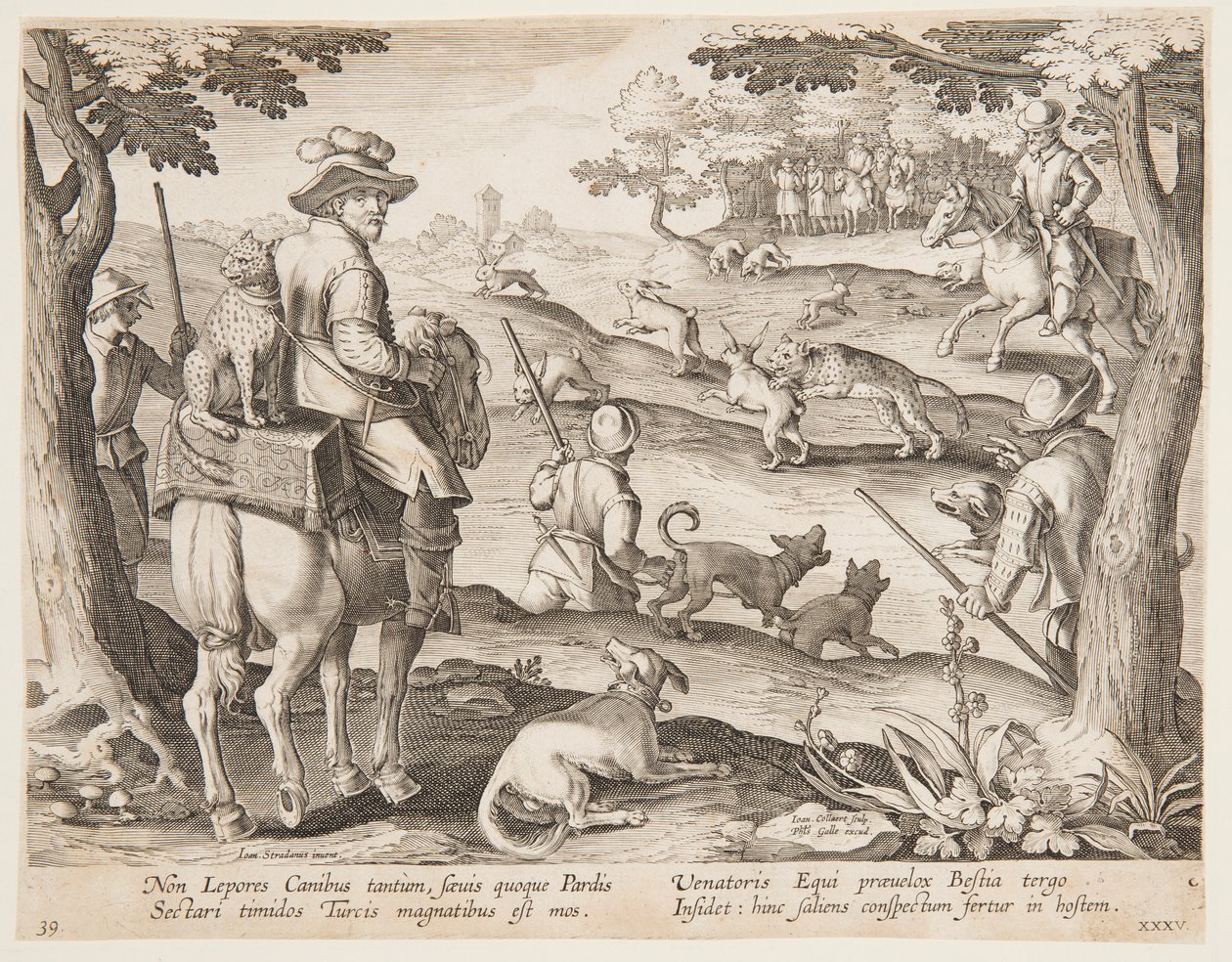 Rabbit Hunt by after Jan van der Straet, called Stradanus