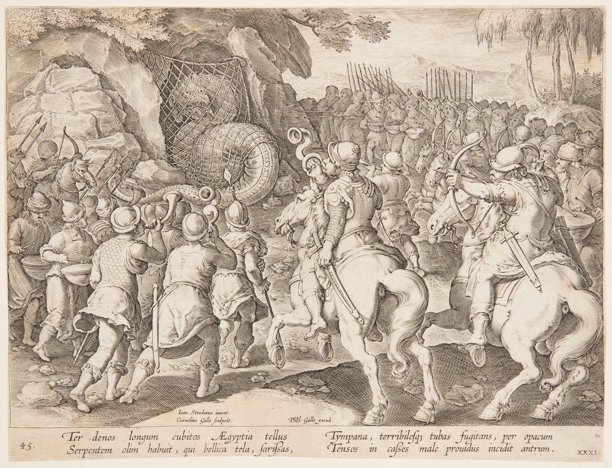 Trapping the Serpent by after Jan van der Straet, called Stradanus