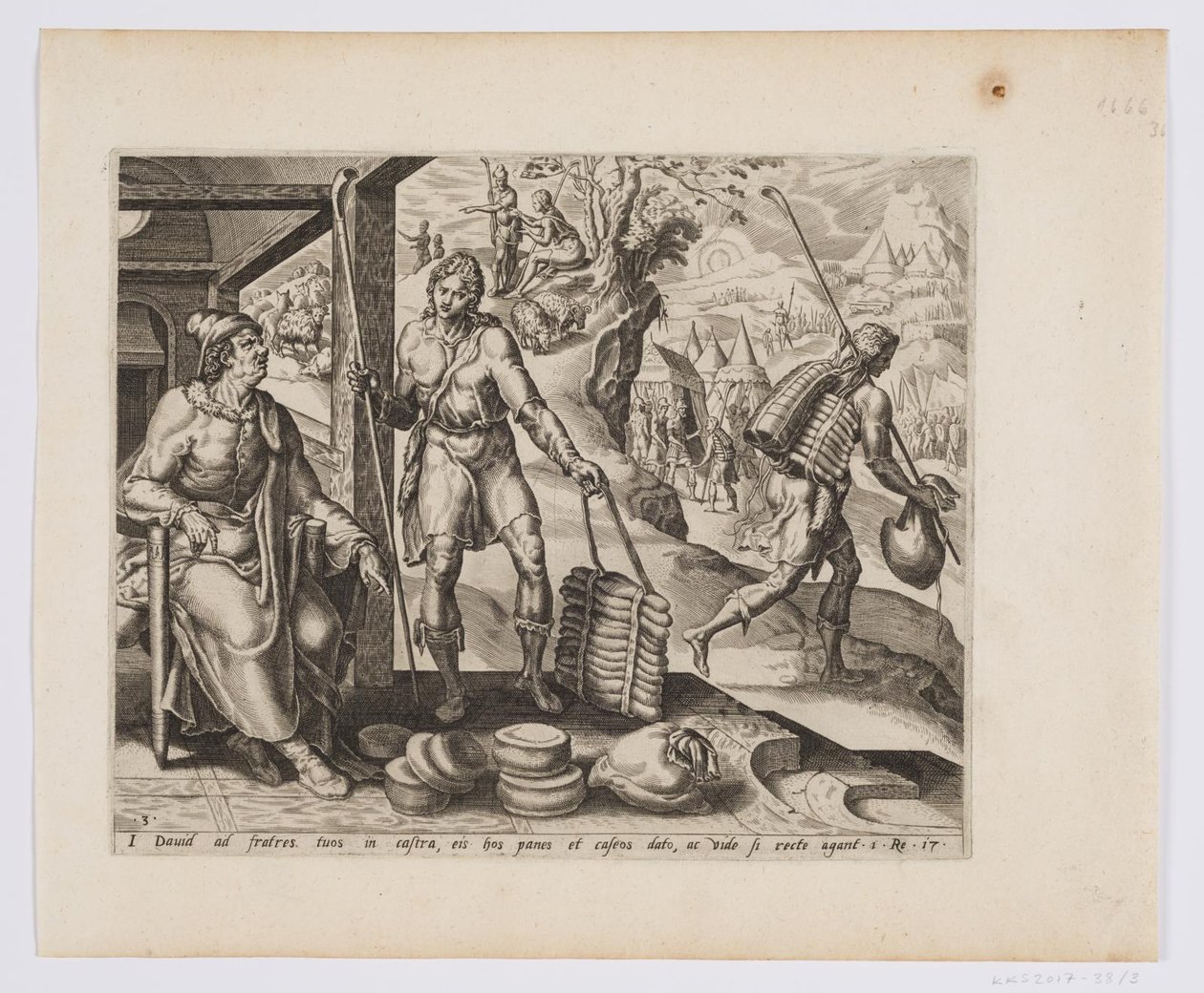 Jesse Sending David with Presents to His Brothers by after Maarten van Heemskerck