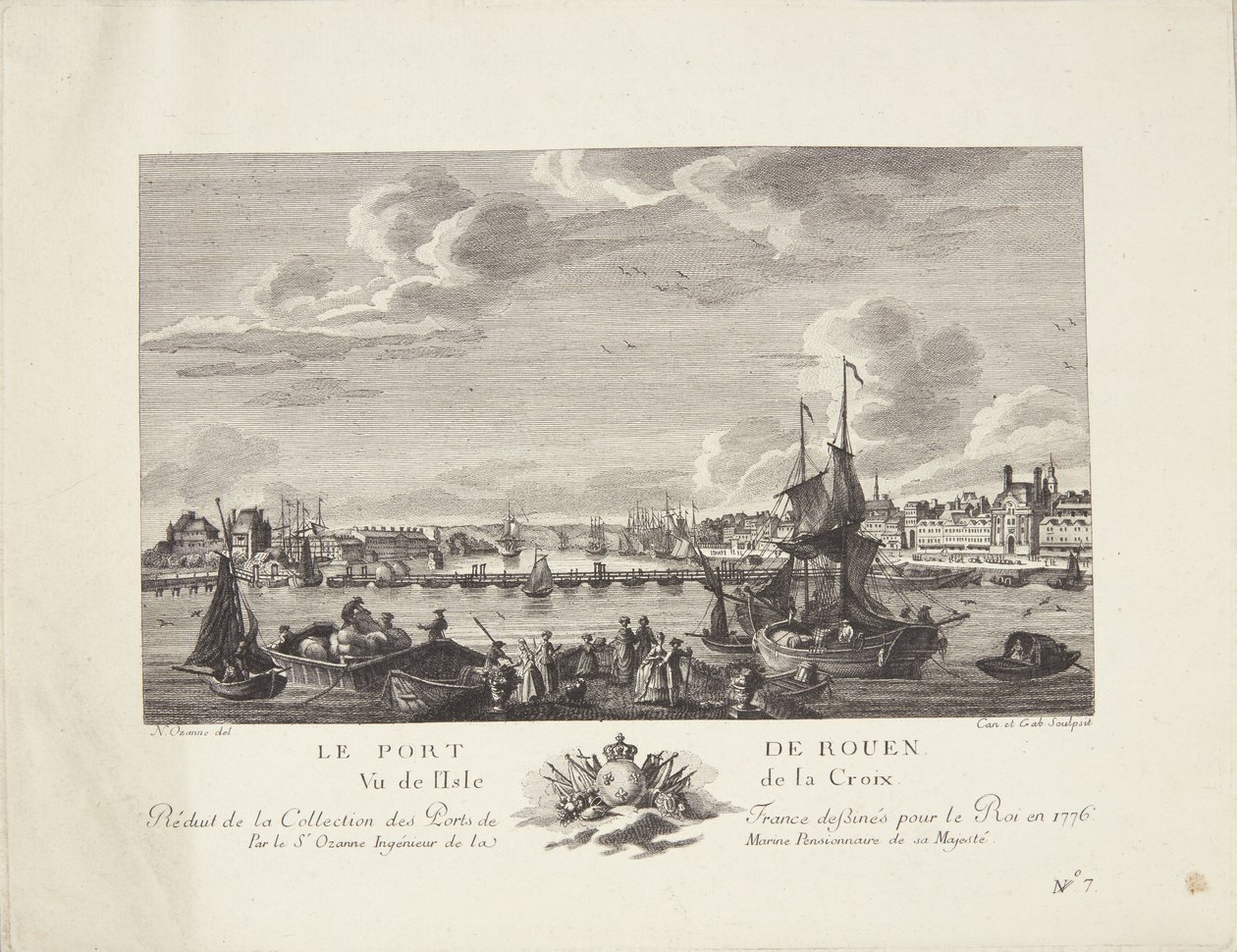 Rouen Harbor (Le port de Rouen) by after Nicolas Marie Ozanne