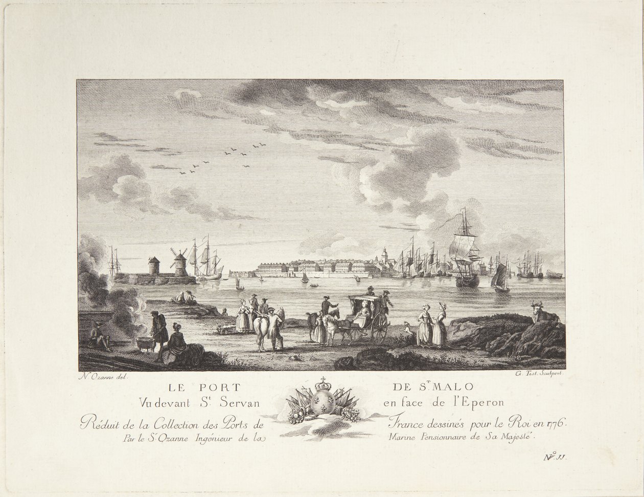 Port of St. Malo by after Nicolas Marie Ozanne