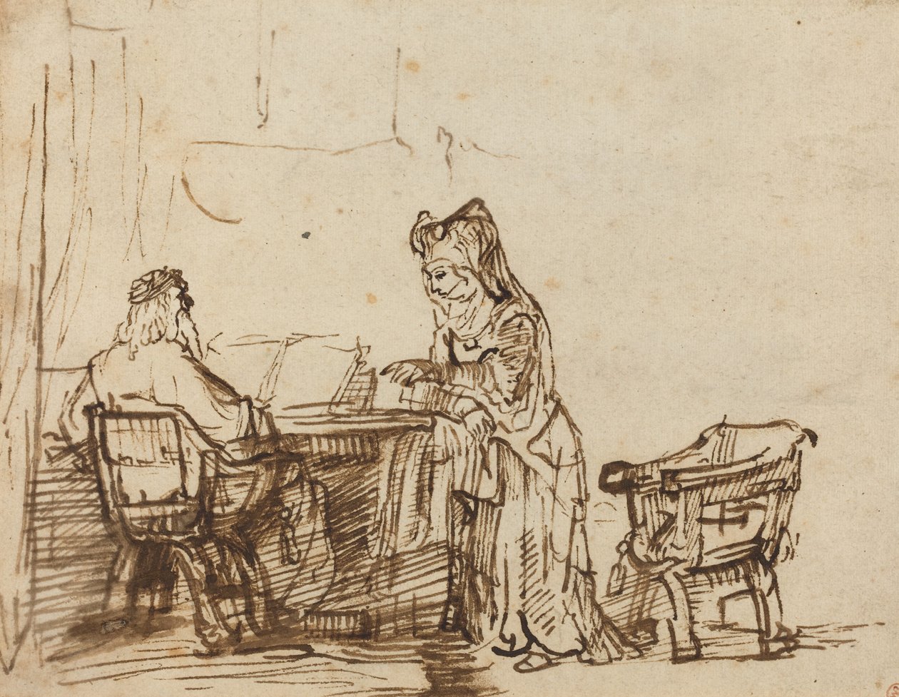 Hannah Rejecting the Reproaches of the Prophet Eli by after Rembrandt van Rijn
