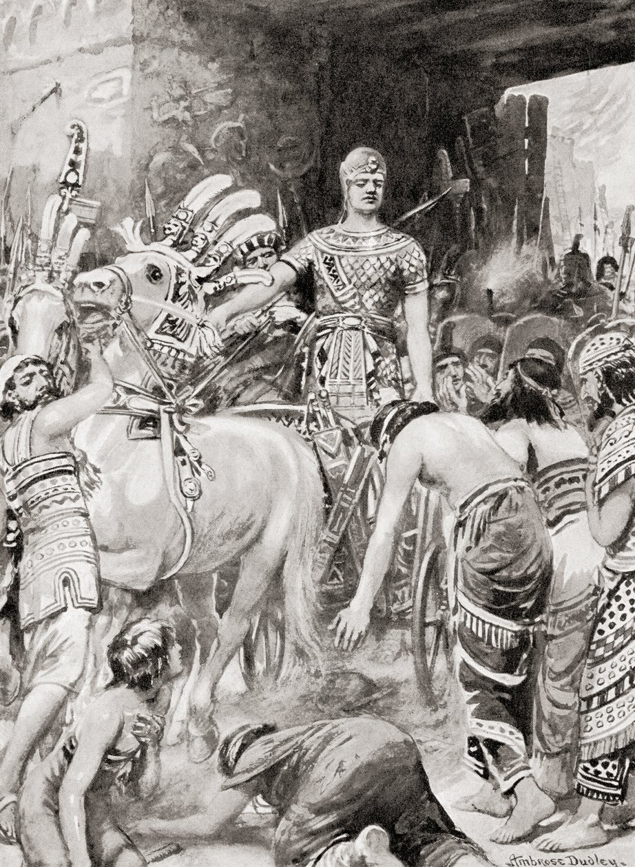 Psamtik I of Egypt entering the city Azotus or Ashdod, from Hutchinson