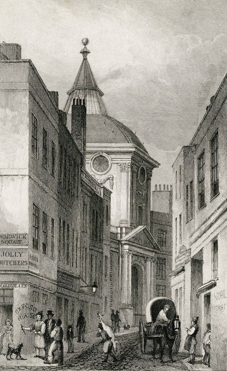 Physicians College, Warwick Lane, 1830 by Thomas Hosmer after Shepherd