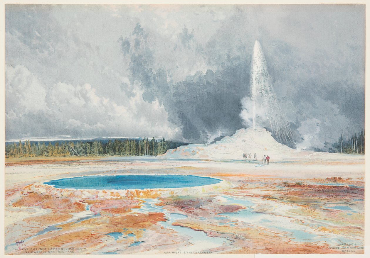 Castle Geyser, Upper Geyser Basin, Yellowstone National Park by after Thomas Moran