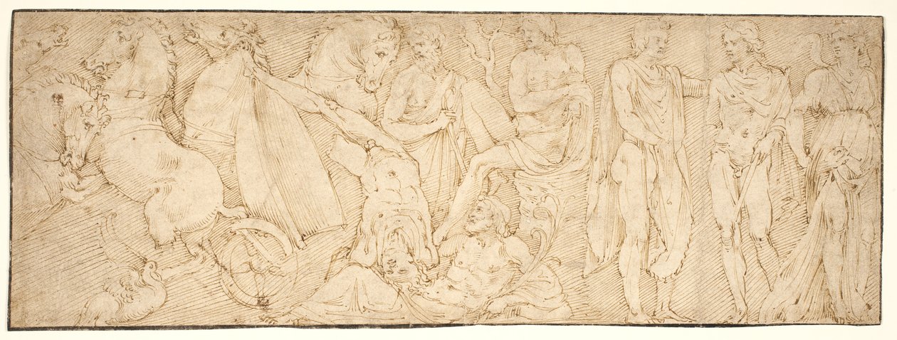 The Fall of Phaeton. After an Antique Sarcophagus by after Ubekendt Ubekendt
