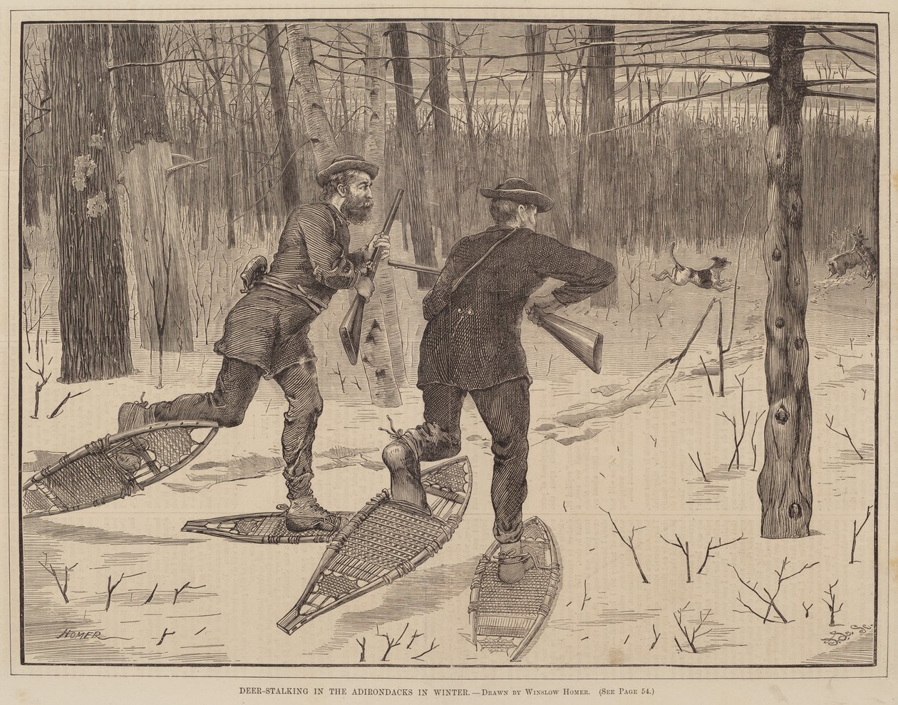 Deer-Stalking in the Adirondacks in Winter by after Winslow Homer