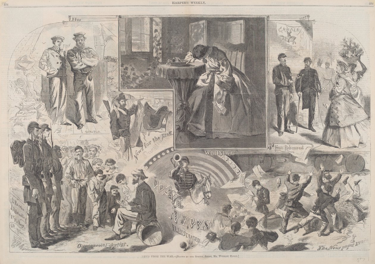 News from the War by after Winslow Homer