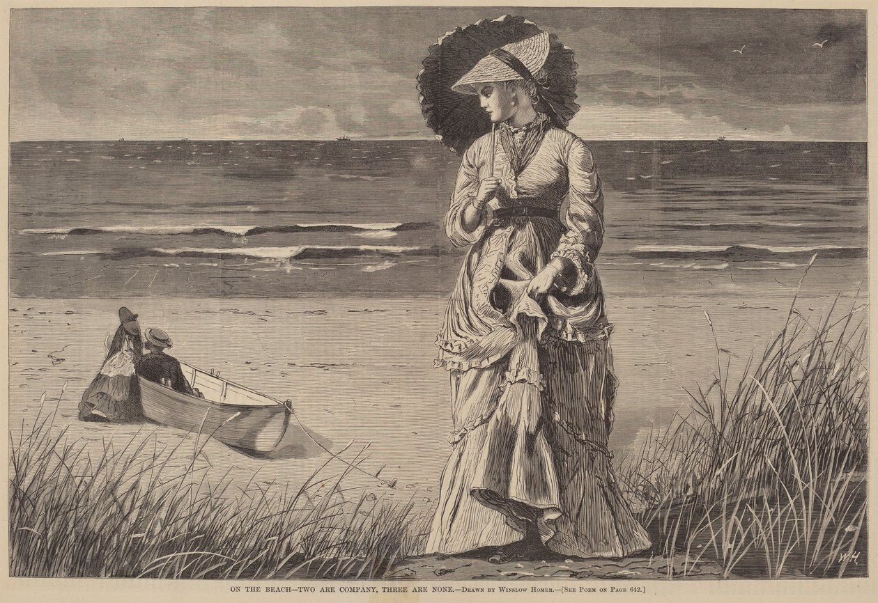 On the Beach - Two are Company, Three are None by Winslow Homer