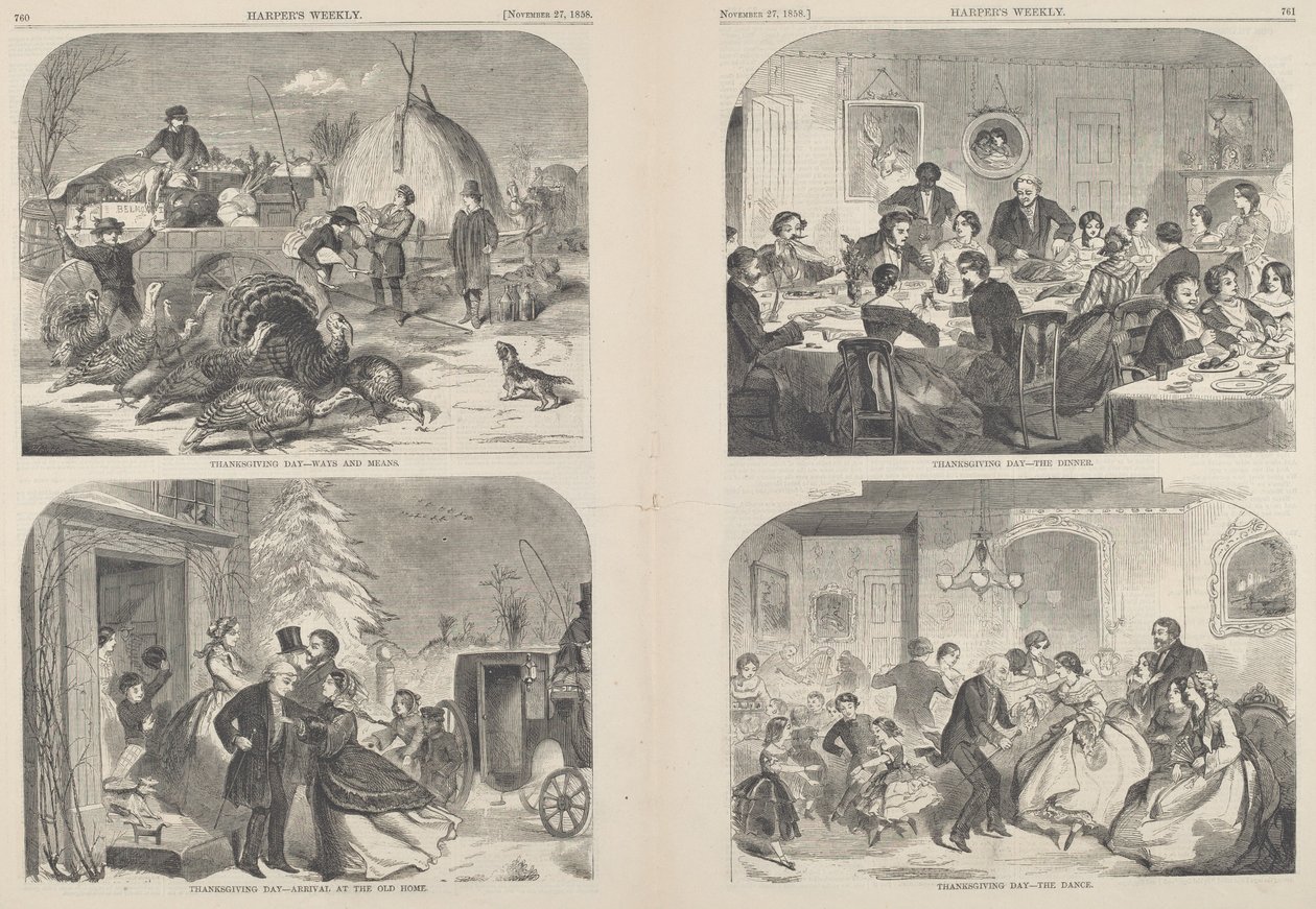 Thanksgiving Day - Ways and Means by Winslow Homer