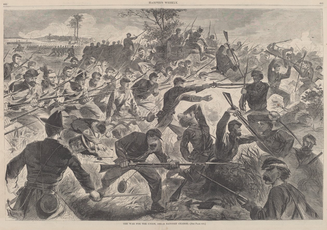 The War for the Union, 1862 - A Bayonet Charge by after Winslow Homer