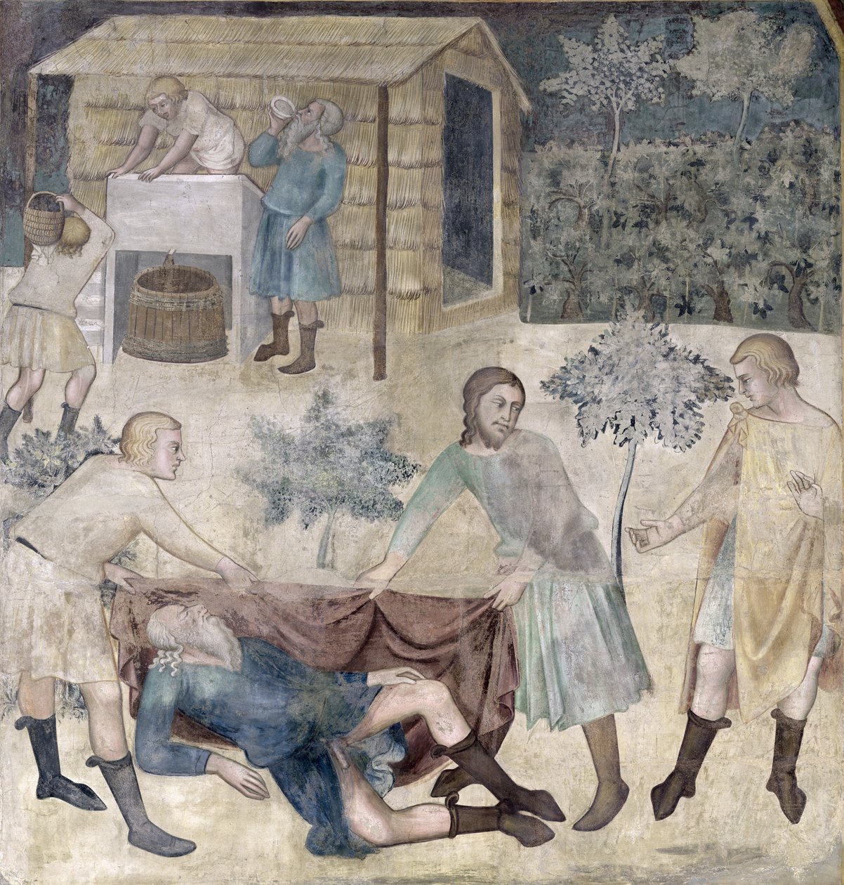The Drunkenness of Noah, 1356-67 by also Manfredi de Battilori Bartolo di Fredi