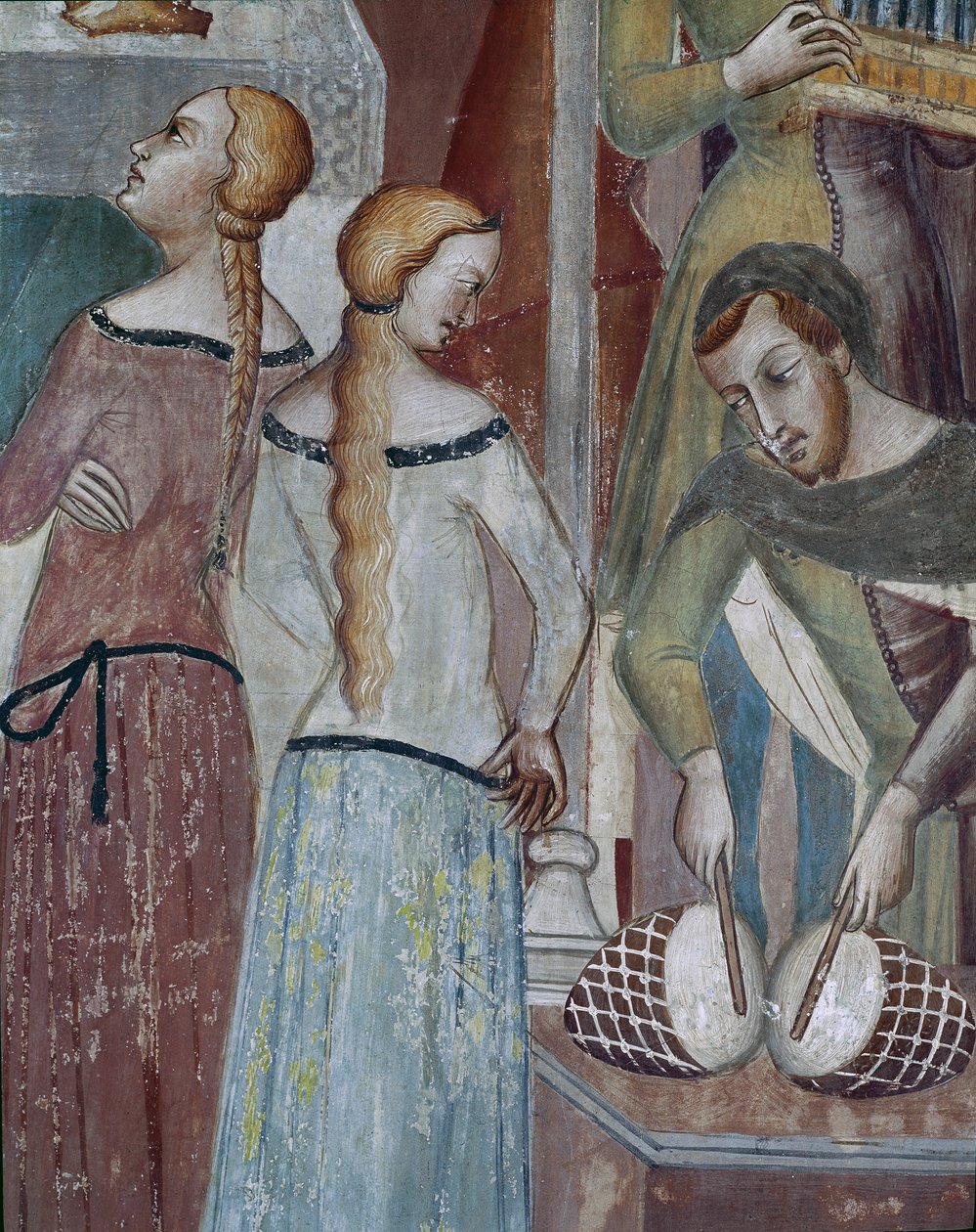How the devil asks God to tempt Job, especially the drummer by also Manfredi de Battilori Bartolo di Fredi