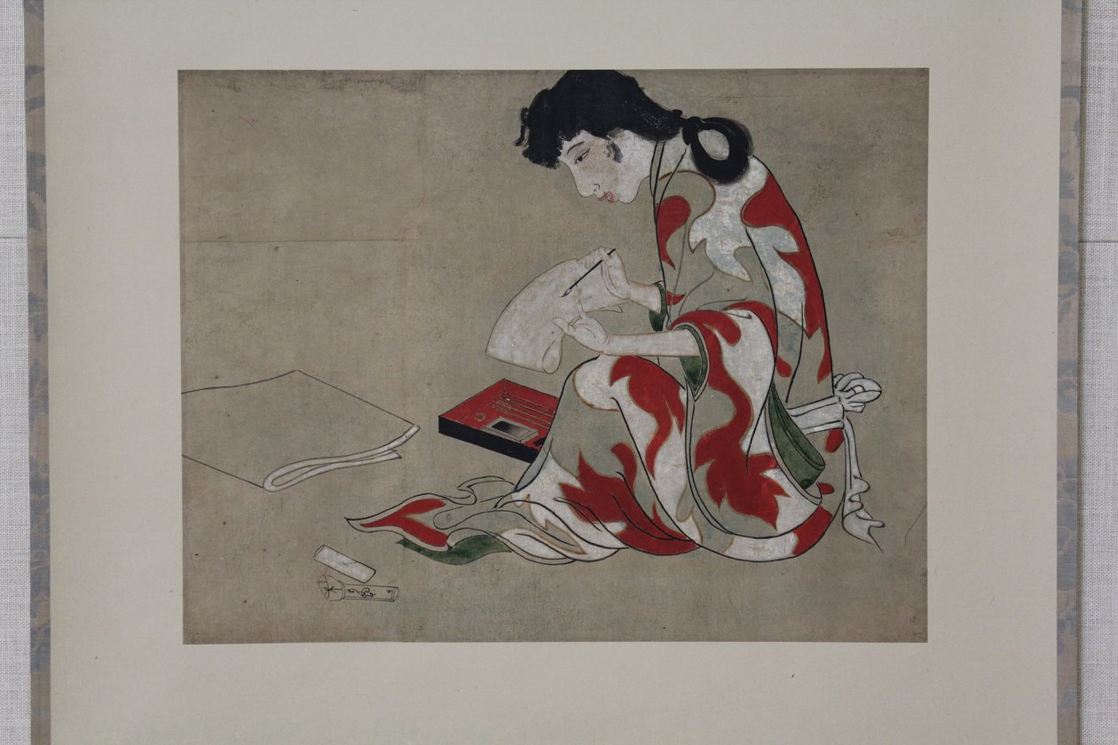 Beauty Writing a Letter (detail) by anonymous 