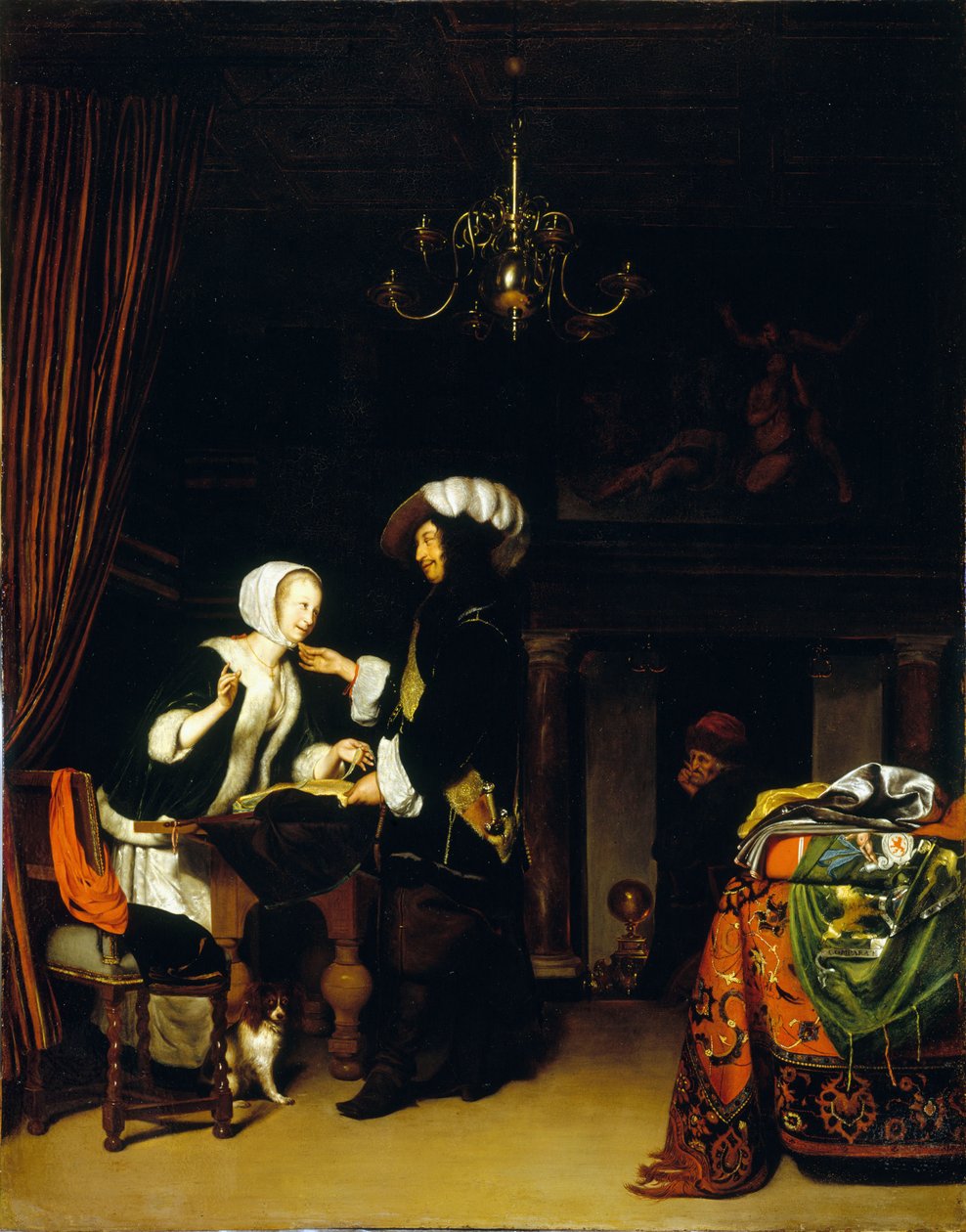 The Gentleman in the Shop, Copy After Frans Mieris by anonymous 