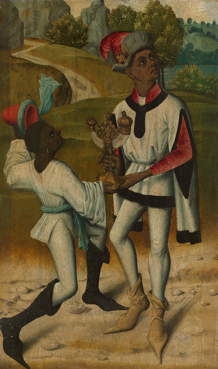 King Balthasar, One of the Three Magi, and a Servant, Fragment from An Adoration of the Magi by anonymous 