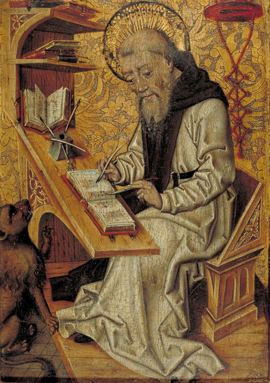 Saint Jerome writing in his study cell by anonymous 