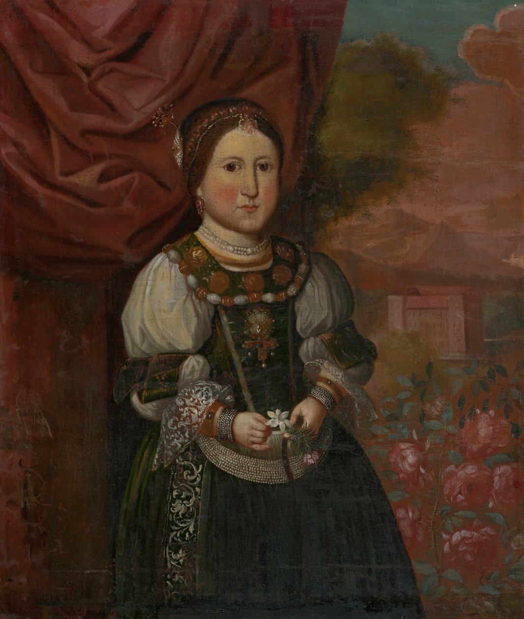 Portrait of a Girl in a Landscape by anonymous 