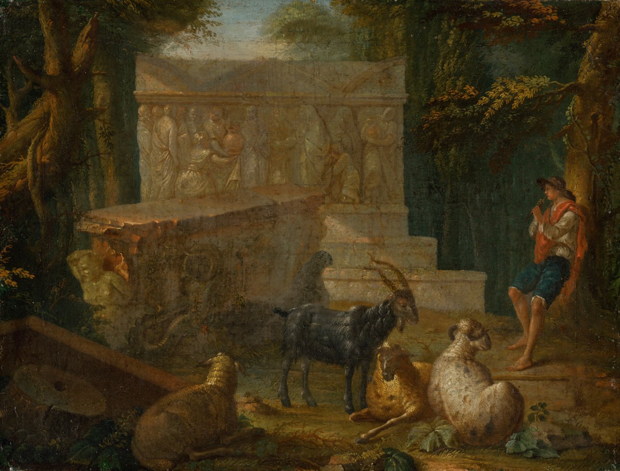 Shepherd near Antique Relief by anonymous 