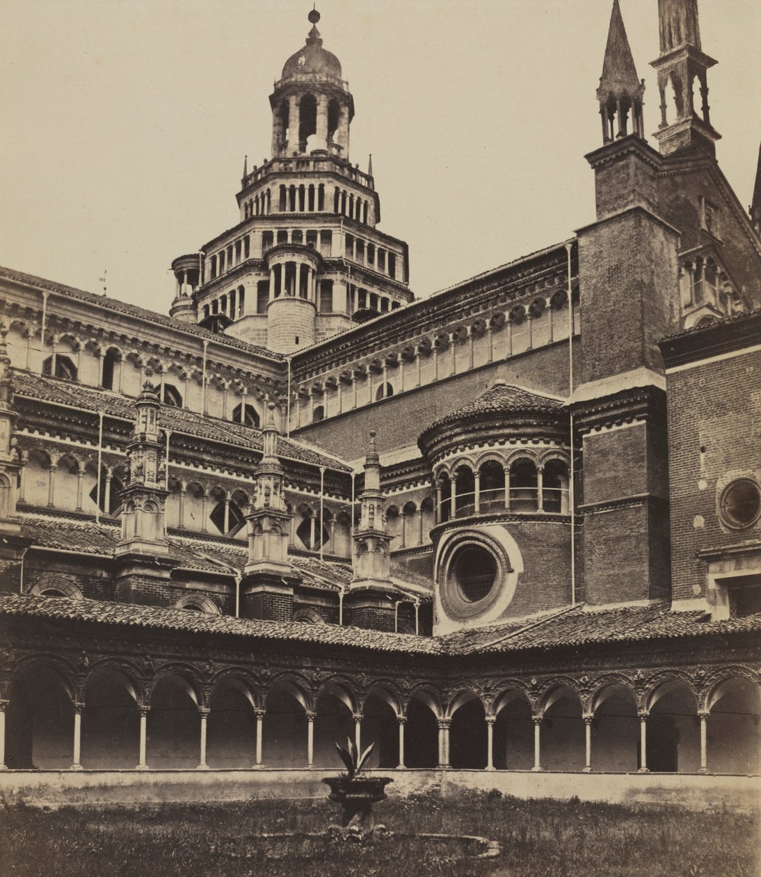 The Small Cloister of the Monastery at Pavia by attributed to Maurizio Lotze